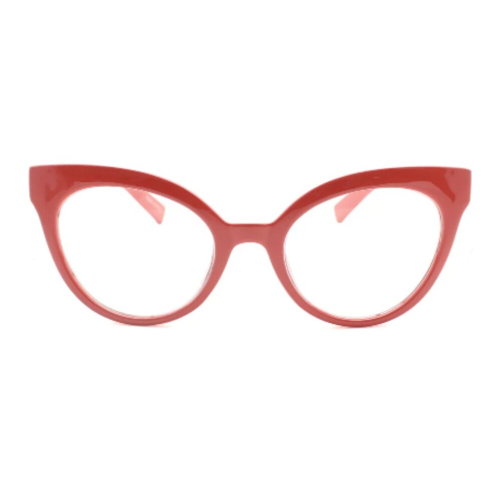 2 See Life Prescription Strength Oversized Cat Eye Reading Glasses in Matte Red
